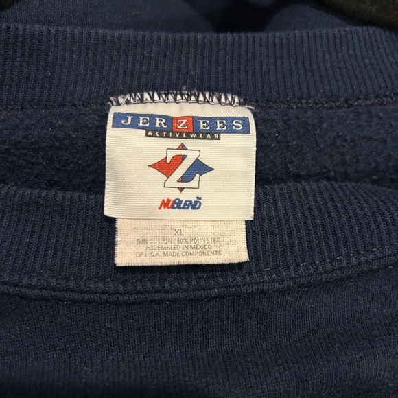 Jerzees Navy Blue Christmas Crewneck - Picture 3 of 6